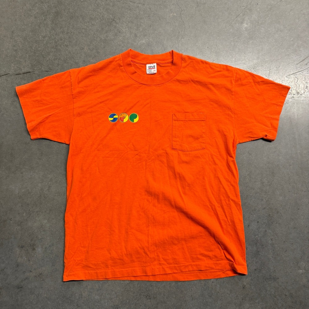 Vintage Anvil Scottsdale Fire Protection Pocket T-Shirt Orange XL Made in USA